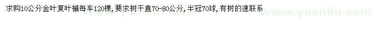 求購(gòu)10公分金葉復(fù)葉槭