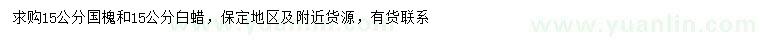求購15公分國槐、白蠟
