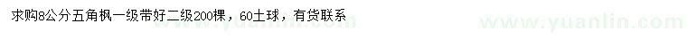 求購8公分五角楓