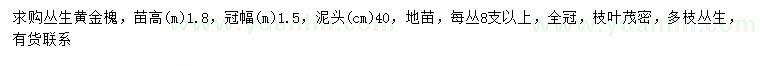 求購冠幅1.5米叢生黃金槐