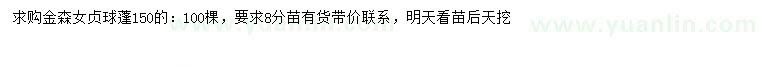 求購冠幅150公分金森女貞球