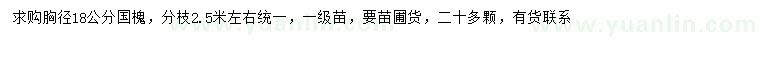 求購(gòu)胸徑18公分國(guó)槐
