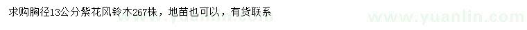 求購(gòu)胸徑13公分紫花風(fēng)鈴木