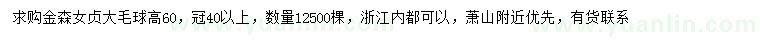 求購冠幅40公分以上金森女貞球