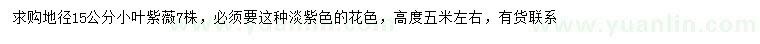 求購地徑15公分小葉紫薇