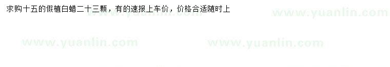求購(gòu)15公分白蠟