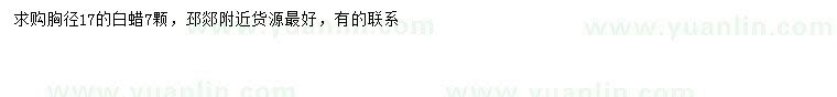 求購胸徑17公分白蠟