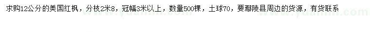 求購12公分美國紅楓