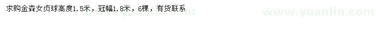 求購冠幅1.8米金森女貞球