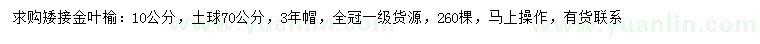 求購(gòu)10公分金葉榆