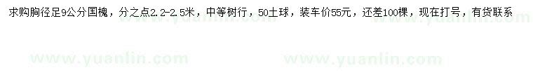 求購胸徑9公分國槐