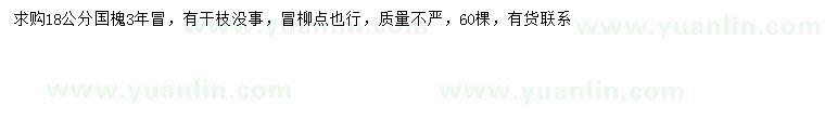 求購18公分國槐