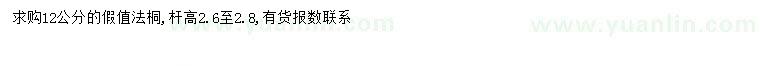 求購12公分法桐