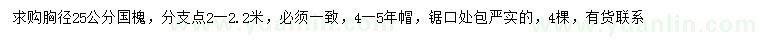 求購胸徑25公分國槐