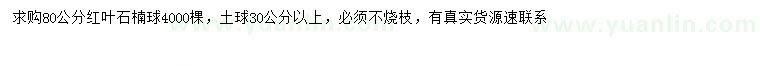 求購(gòu)80公分紅葉石楠球