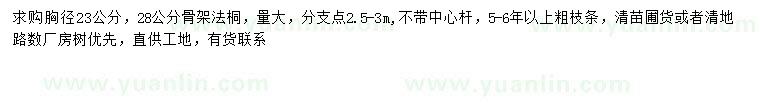 求購(gòu)胸徑23、28公分法桐