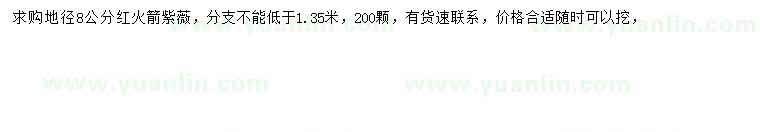 求購地徑8公分紅火箭紫薇