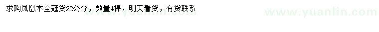 求購(gòu)22公分鳳凰木