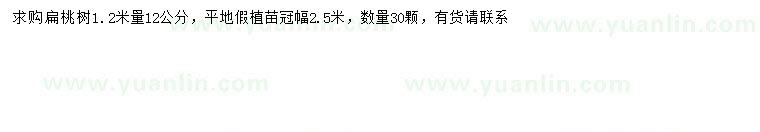 求購(gòu)1.2米量12公分扁桃