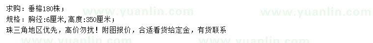 求購(gòu)胸徑6公分垂榕