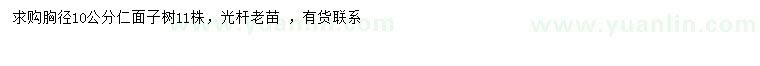 求購胸徑10公分仁面子