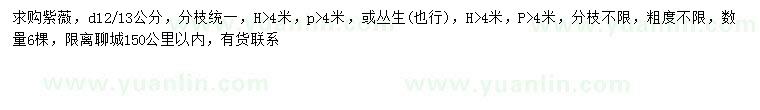 求購地徑12、13公分紫薇