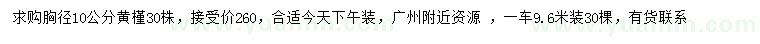 求購胸徑10公分黃槿