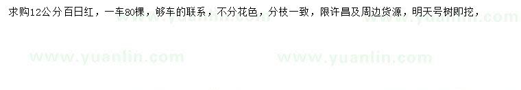 求購12公分百日紅