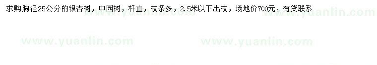 求購胸徑25公分銀杏樹(shù)