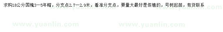 求購18公分國槐