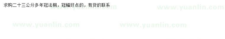 求購23公分法桐