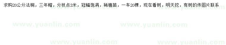 求購(gòu)20公分法桐
