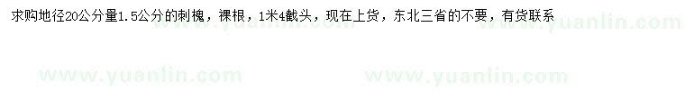求購20量1.5公分刺槐