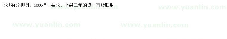 求購4公分柳樹