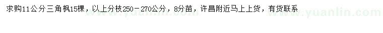 求購11公分三角楓