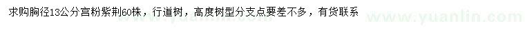 求購胸徑13公分宮粉紫荊