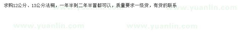 求購12、13公分法桐