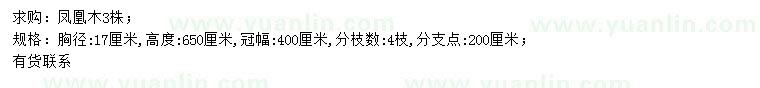 求購胸徑17公分?zhù)P凰木