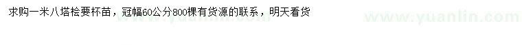求購1.8米塔檜