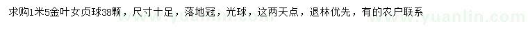 求購1.5米金葉女貞球