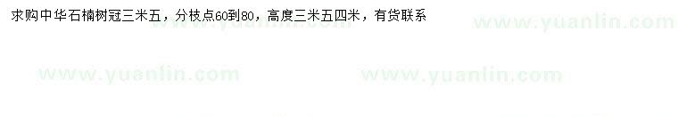 求購(gòu)冠幅3.5米中華石楠