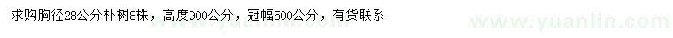 求購胸徑28公分樸樹(shù)