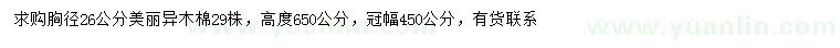 求購胸徑26公分美麗異木棉