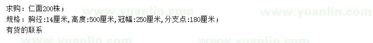 求購胸徑14公分仁面