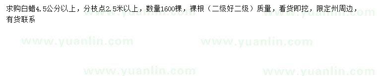 求購4.5公分以上白蠟