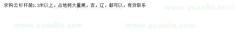 求購1.3米以上云杉
