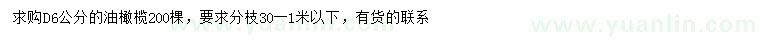 求購(gòu)地徑6公分油橄欖