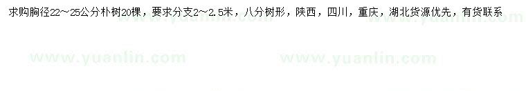 求購胸徑22-25公分樸樹