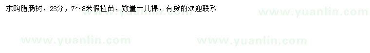求購23公分臘腸樹