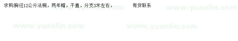 求購(gòu)胸徑12公分法桐